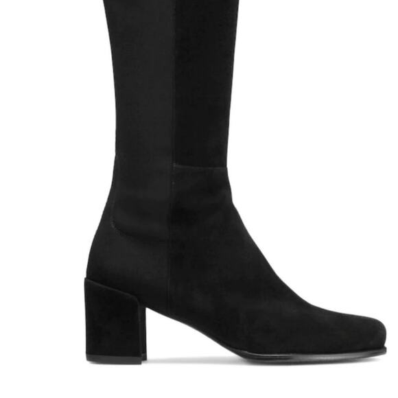 Stuart Weitzman 5050 City Block Boots Black Suede Over-the-Knee Stretch Size 7 - Picture 9 of 14